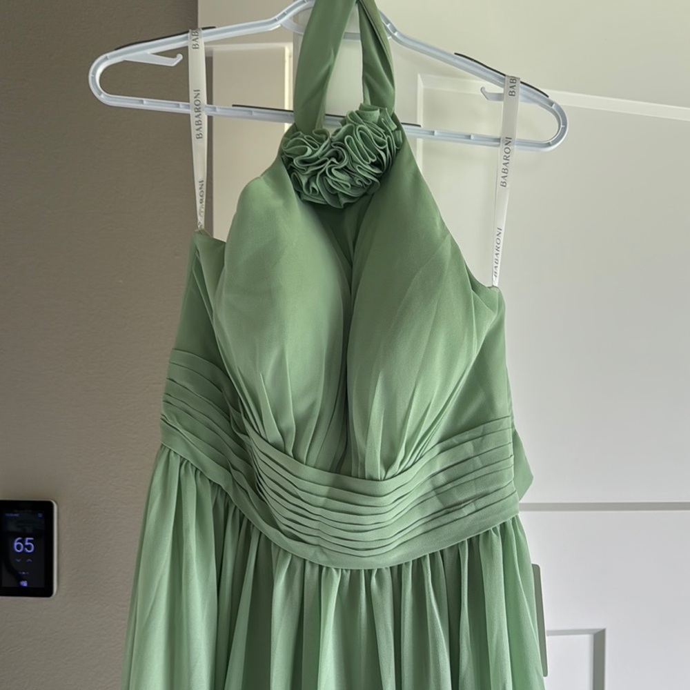 Green Ruched Halter Sundress for Prom